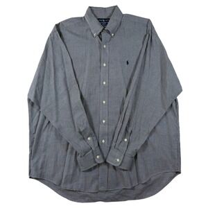 Polo Ralph Lauren Blake Shirt Navy Houndstooth Long Sleeve Cotton Pony Mens XL